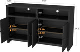 Buffet Sideboard Cabinet with Storage, 55" Large Farmhouse Kitchen Storage Cabinet with 4 Doors & Adjustable Shelves