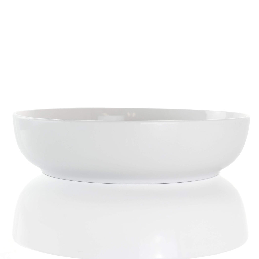 Owen 18 Piece Porcelain Dinnerware Set with 2 Large Serving Bowls in White