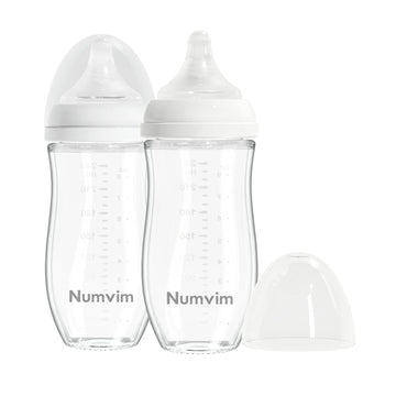 Natural Glass Baby Bottle, Gentle Flow Nipple(M) 8 Ounces 2 Count