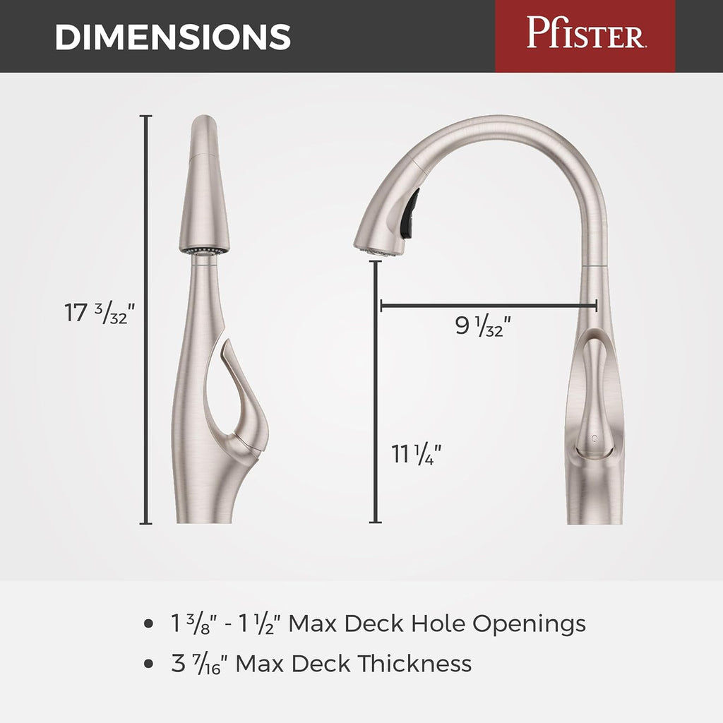 Indira Kitchen Sink Faucet with Pull Down Sprayer and Soap Dispenser Single Handle High Arc Spot Defense Stainless