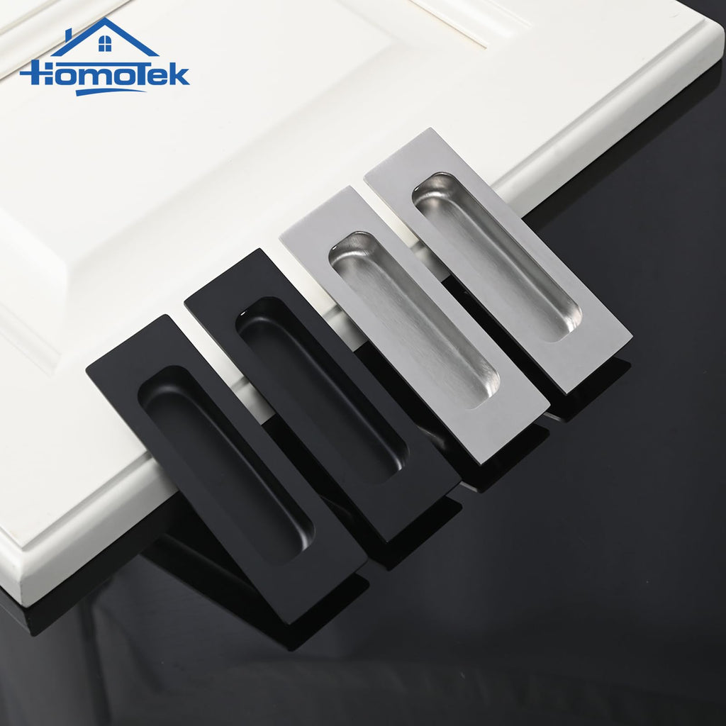 4 Pack 120mm Flush Sliding Closet Door Pulls, Recessed Finger Pulls for Sliding Barn Bypass Door Handles, Cabinet