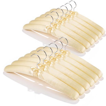 Padded Hangers 12 Pack 17" Satin Hangers, Non-Slip Cushioned Clothes Hangers for Daily Clothing for Sweaters, Silk