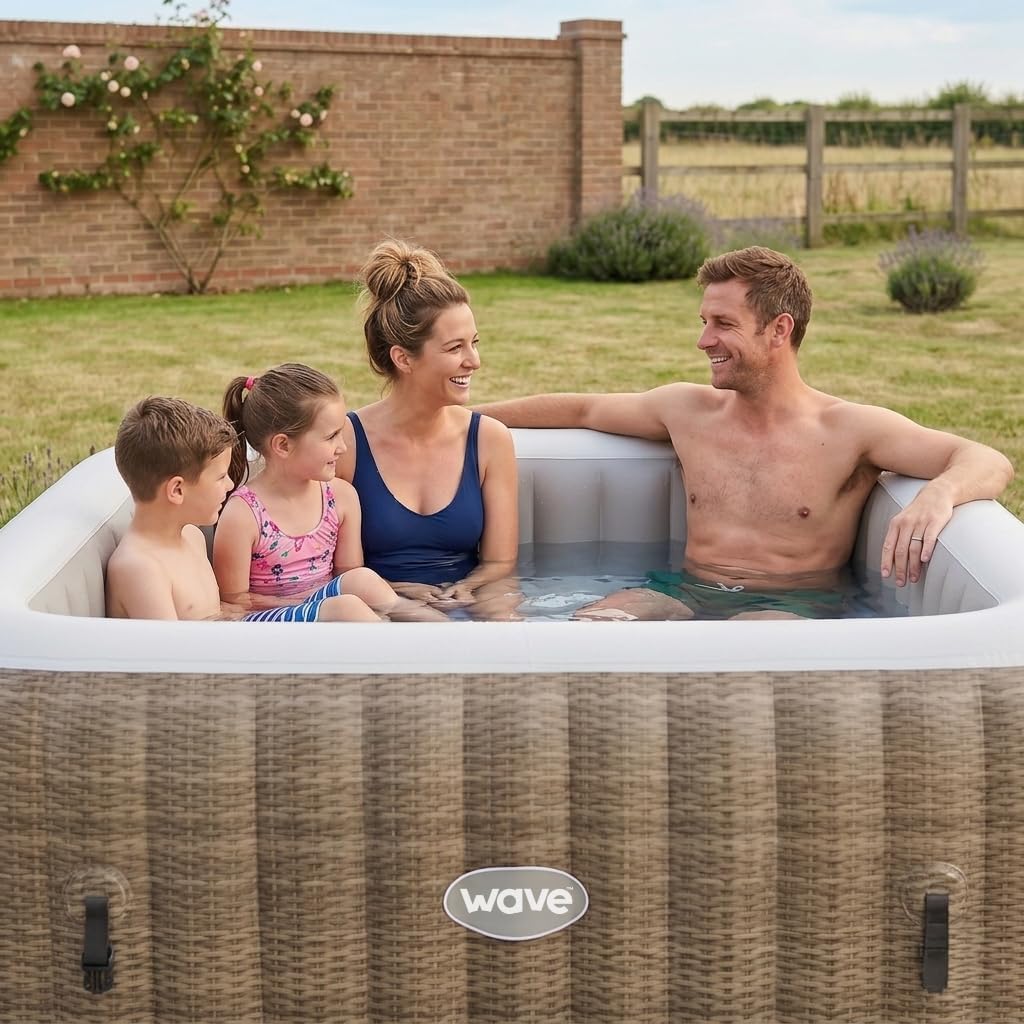 Pacific Inflatable Hot Tub | Square Outdoor Spa | Integrated Eco Heater | 110-130 AquaBubbleTM Massage System |