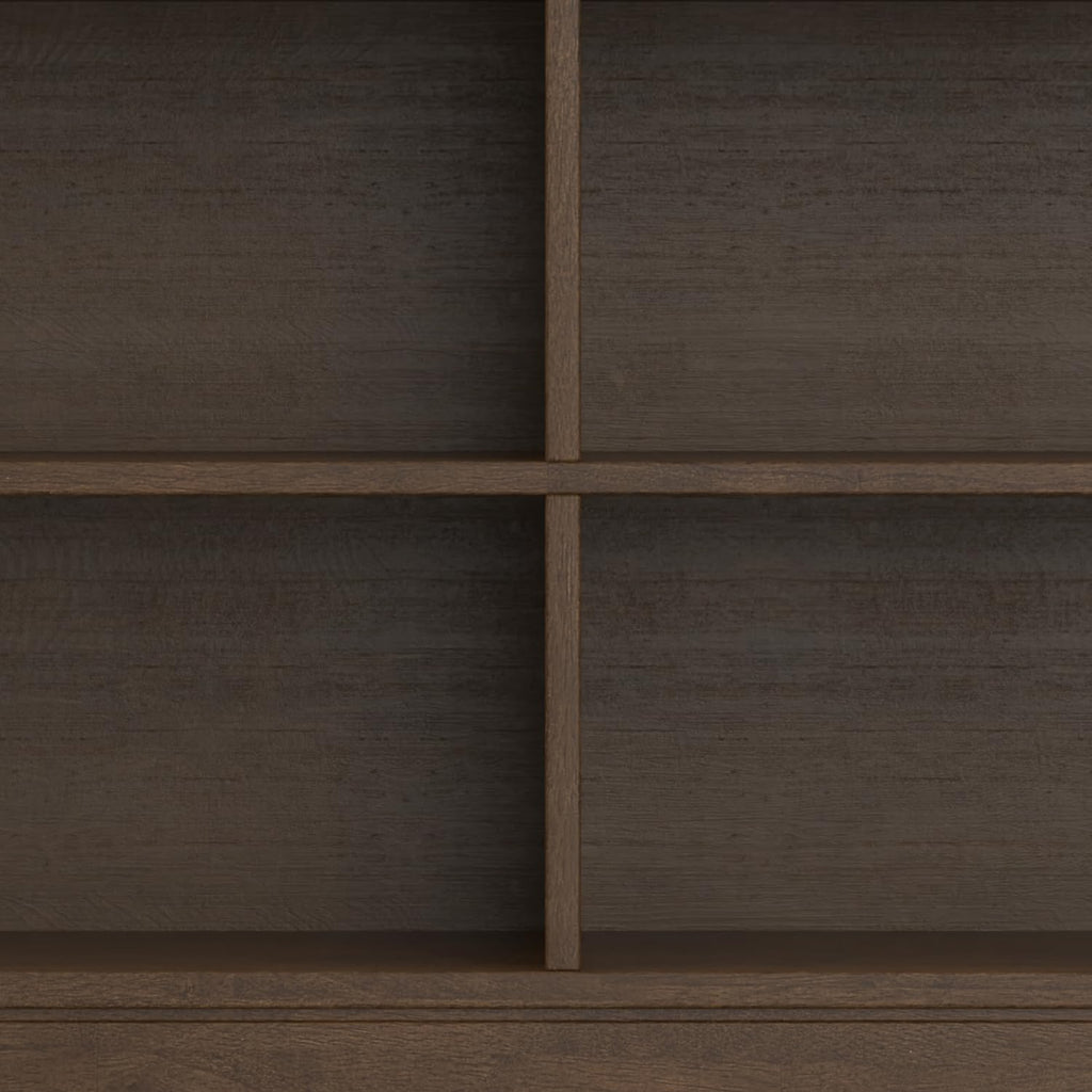 Harper 30" Tall Solid Wood 4-Shelf Bookcase in Walnut Brown
