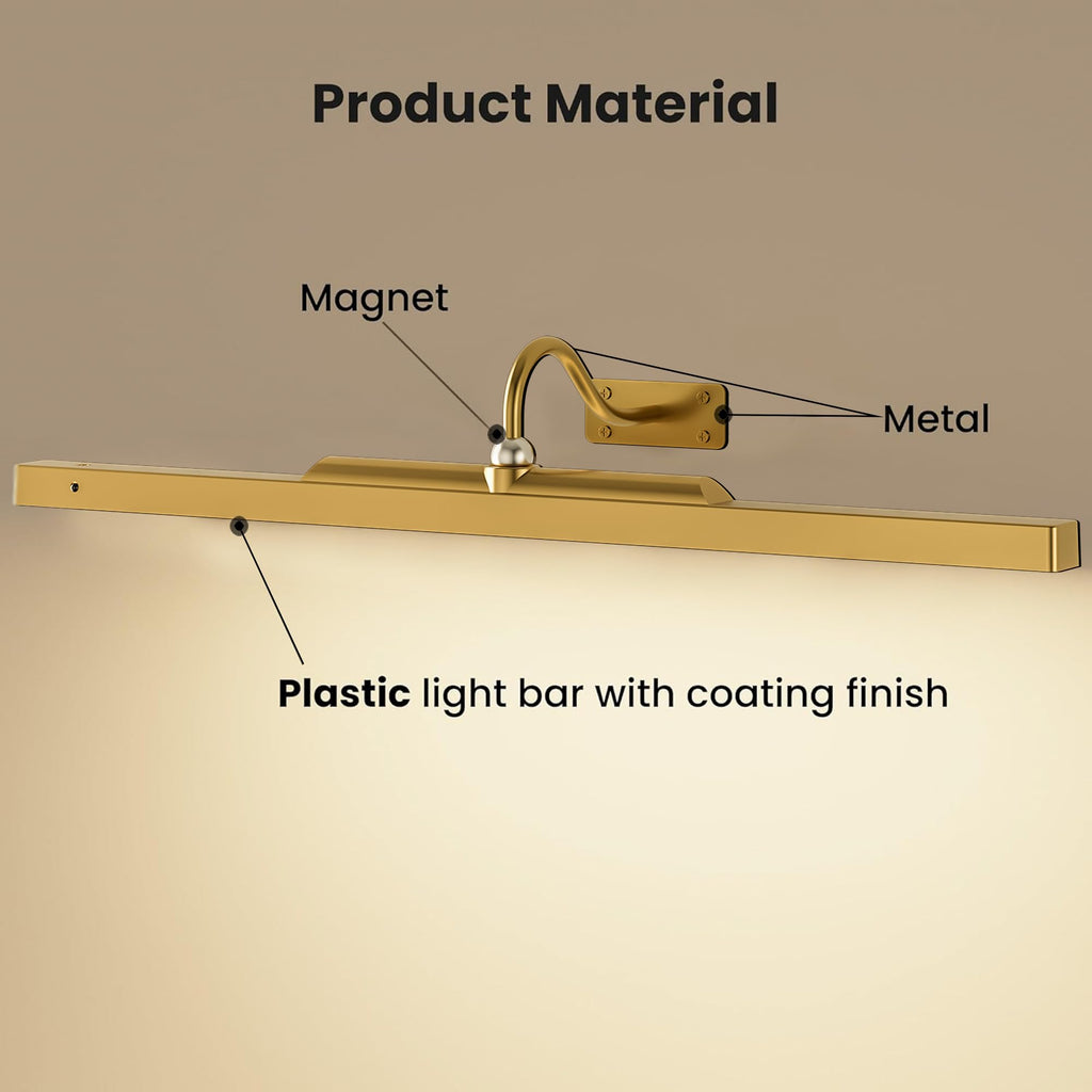 24 Inch Picture Light for Wall - Battery Operated Wireless Wall Sconce with Remote & Timer for Artwork, Portrait