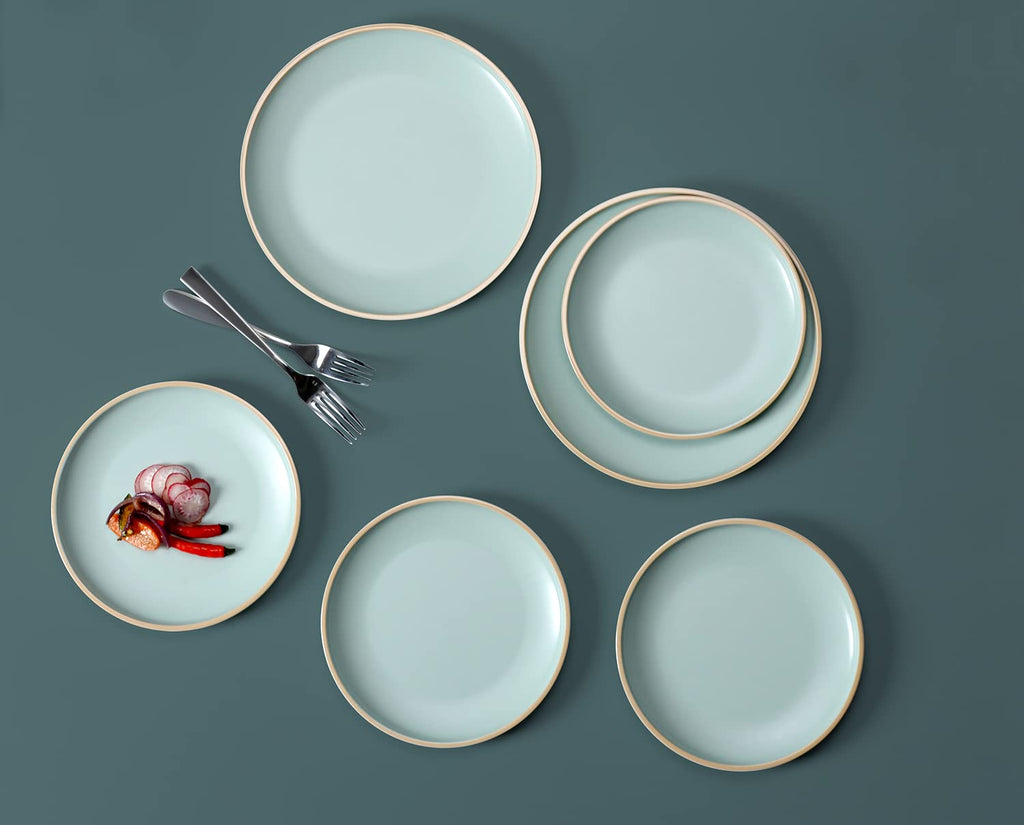 Melamine Dinnerware Sets, Plates and Bowls Sets 12 Pcs, Melamine Plates, Dish Set for 4, Unbreakable Dinnerware Set