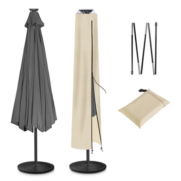 Solar Outdoor - Solar Patio Umbrella Covers with Transparent Top Oxford, Folding Rod, Parasol Cover For 7.5ft - 11ft