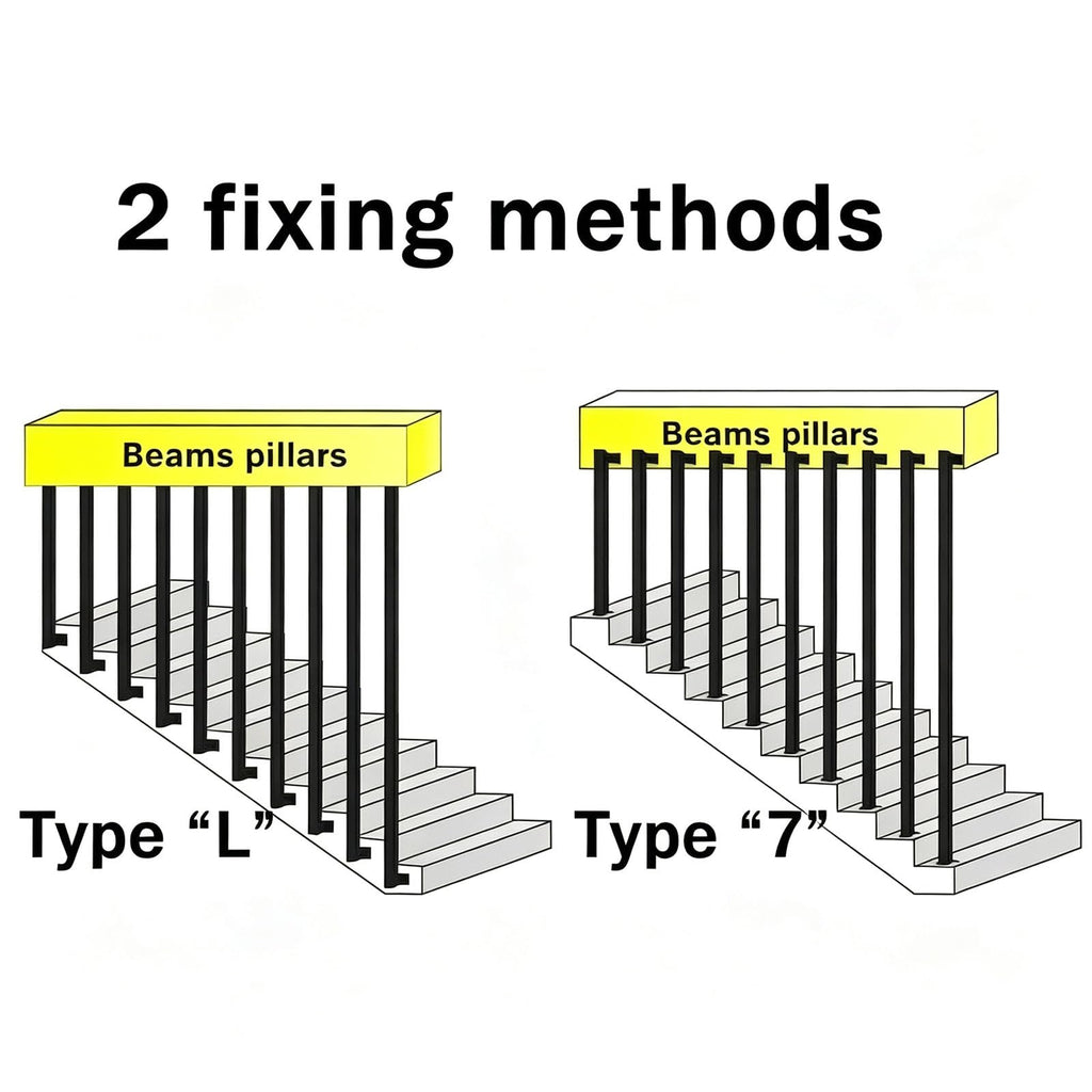 Black Modern Stair Railing, L Form Hand Rails for Indoor Stairs, 1.97-19.69 ft Spliceable Stair Railing Indoor