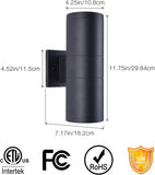 Modern Outdoor Porch Light Patio Light in 2 Lights with Aluminum Cylinder and Tempered Glass Cover Waterproof Wall Sconce 2 Pack (Matte Black) A123-B07MMLKTT5
