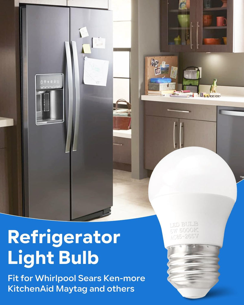 2Pcs Refrigerator LED Light Bulb Lamp Fit for Whirlpool W11338583 W11043014 W10565137 W10745744 W11196500
