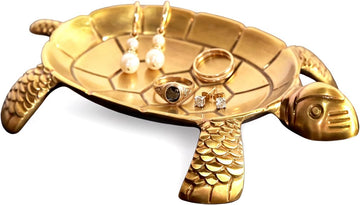 100% Solid Brass Turtle Jewelry Tray