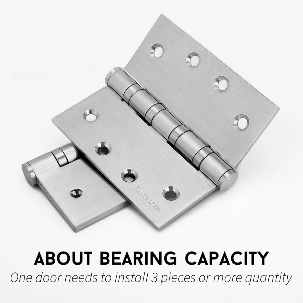 3 Pack Satin Nickel 4" Door Hinges 4in x 4in with Square Corner