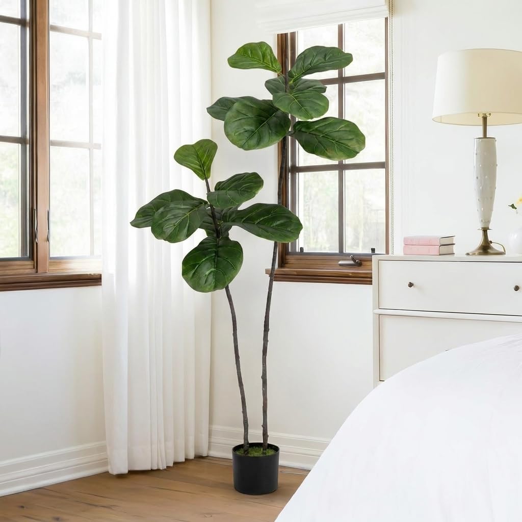 Artificial Fiddle Leaf Fig Tree 4FT Faux Large Tree