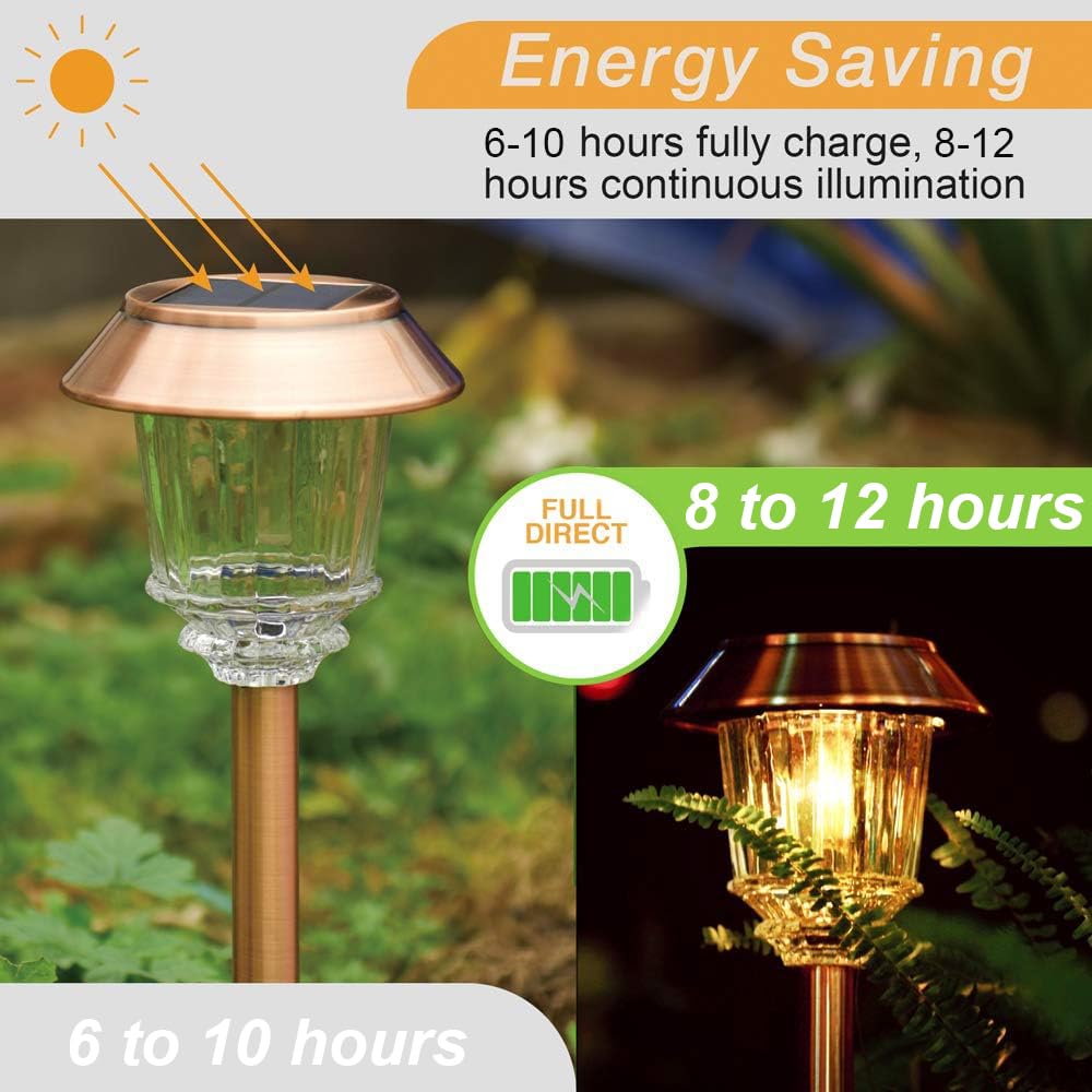 Solar Lights Outdoor Waterproof, 4 Pack Solar Pathway Garden Lights