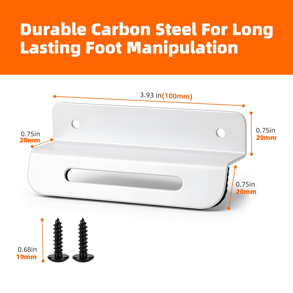 2-Pack Under Cabinet Foot Pull with Adhesive and Screws(White)
