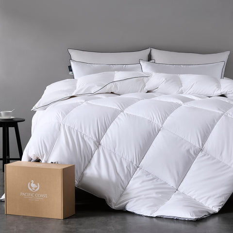 Premium Goose Down Fiber Comforter Queen, 420TC 100% Australian Cotton Shell