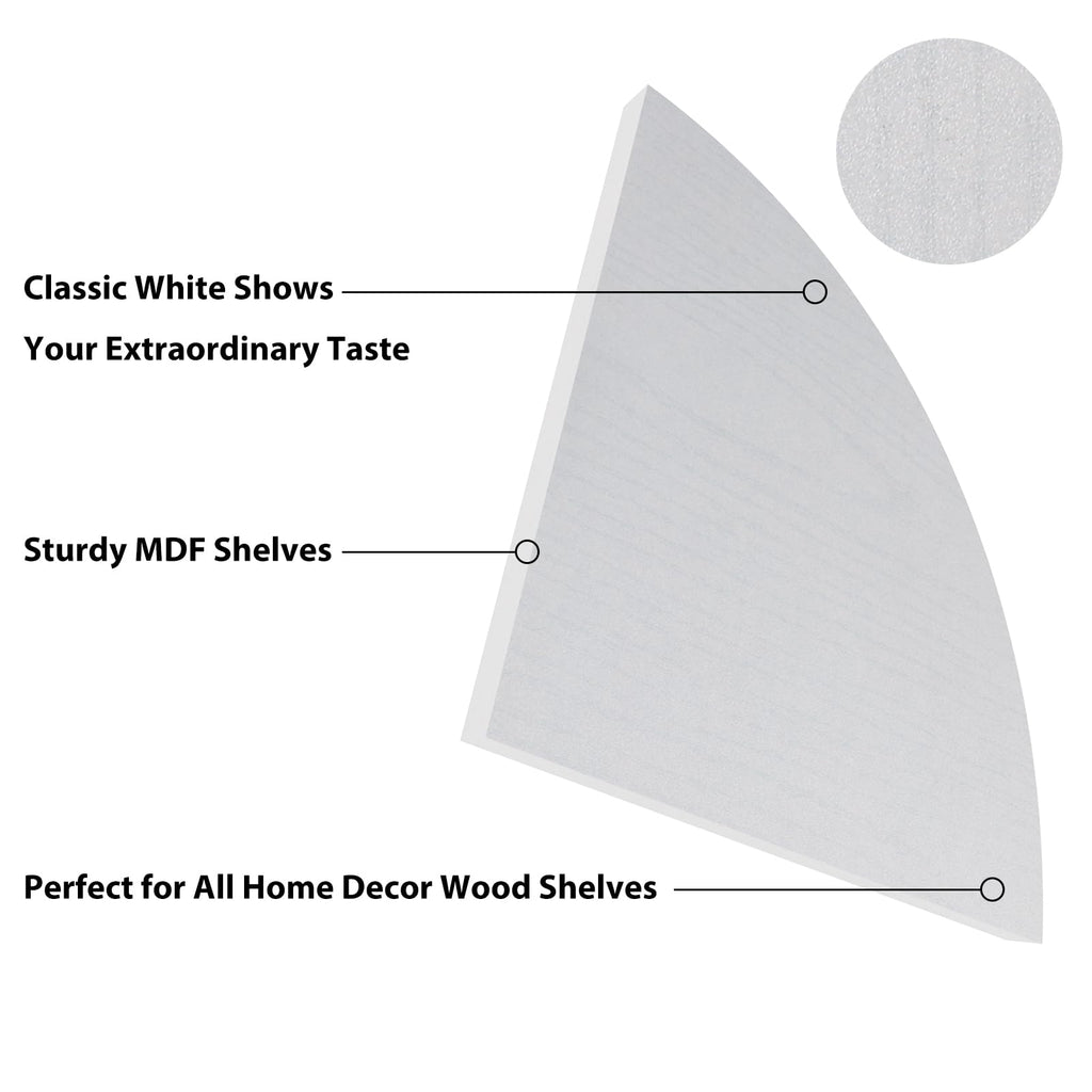 6 Pack Floating Corner Shelf Wall Mount (White)