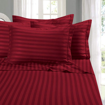 Softest and Coziest 6-Piece Sheet Set - 1500 Thread Count Quality Luxurious Wrinkle Resistant 6-Piece Damask Stripe