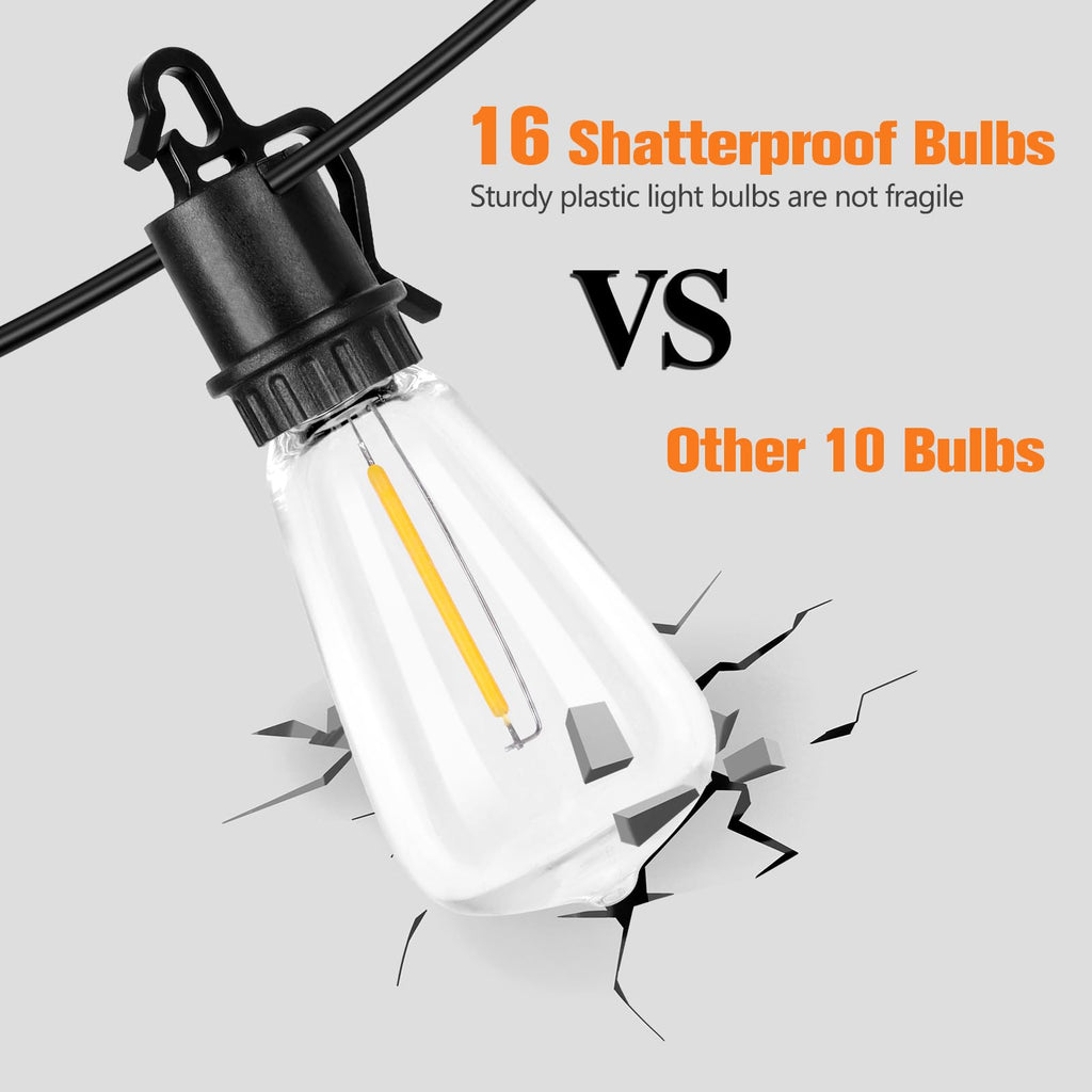 Solar String Lights Ourdoor Waterproof, Patio Lights Solar Powered with Remote, ST38 32 Vintage Edison