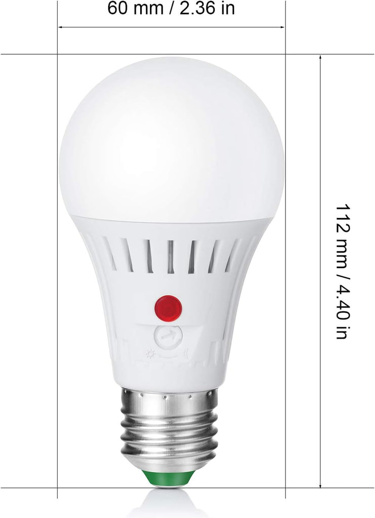 Dusk to Dawn Light Bulbs, Outdoor Sensor LED Bulb with Adjustable Photocell Light Sensor, A19 Automatic Lighting, E26