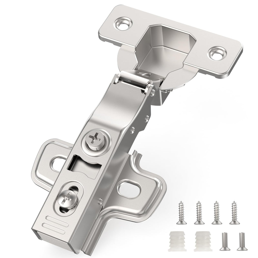 10 Pack Full Overlay Cabinet Hinges, Soft Close, Frameless, 105°