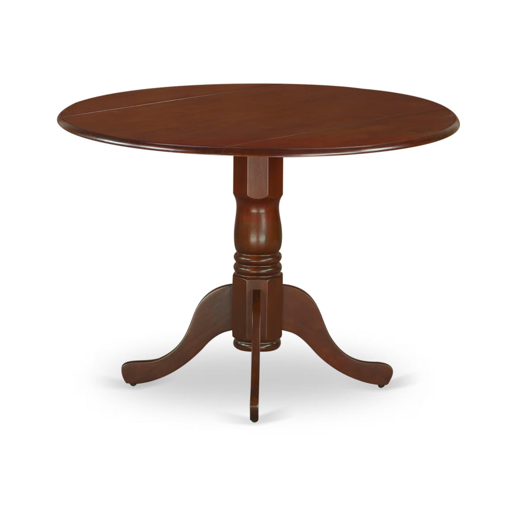 West Furniture DLT-MAH-TP Dubl Table - a Round Solid Wood Table Top with Dropleaf & Pedestal Base, 42x42 Inch