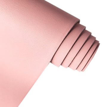 Smooth Pink Faux Leather Roll 11.8"x53" Soft Plain Synthetic Upholstery Crafts Fabric for DIY Bows Jewelry Making