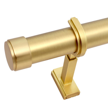Luxury Fixed Length Curtain Rod, 13 ft, Brushed Gold