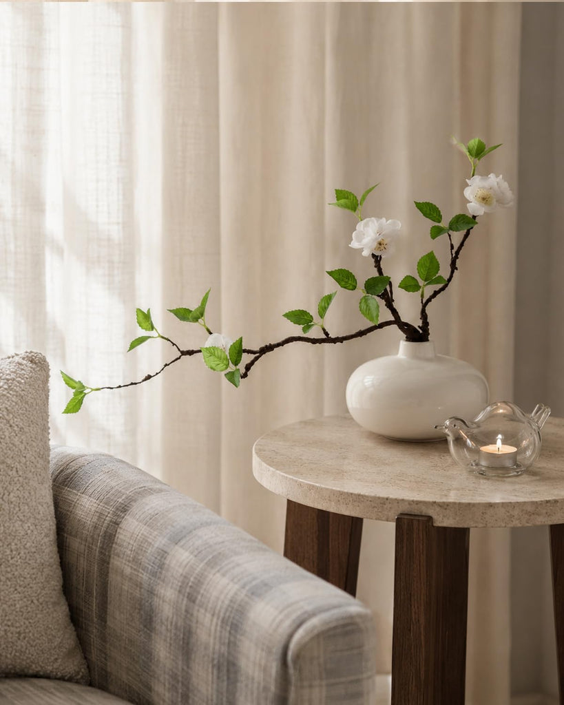 Artificial Greenery in Vase - 20'' Realistic Greenery with Vase Small Fake Plants Potted Plant Faux Plants Indoor