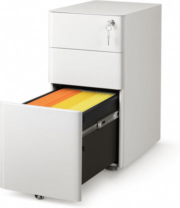 3 Drawer File Cabinet on Wheels, Fully Assembled Except Casters