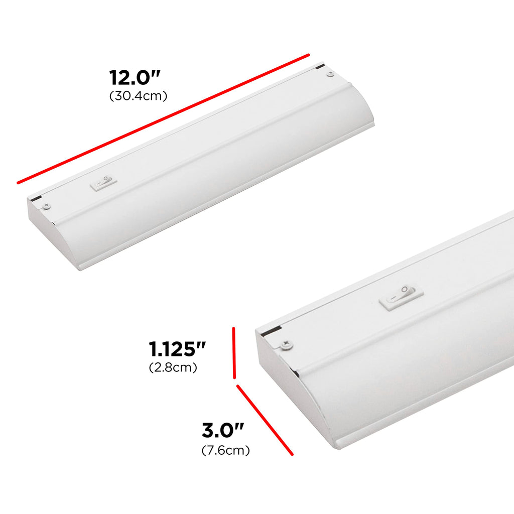 12 inch Hardwired Under Cabinet Lights, On/Off Only