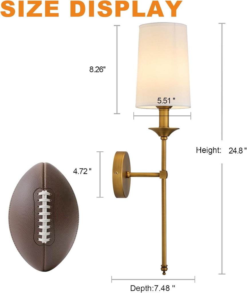 Wall Sconce Set of 2 Hardwired Vintage Antique Brass Sconce Candle Wall Light for Bedroom Living Room Vanity