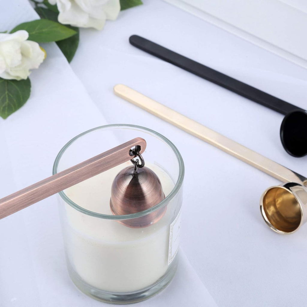 4-in-1 Stainless Steel Candle Care Kit for Candle Lovers, Red Bronze - Set of 4