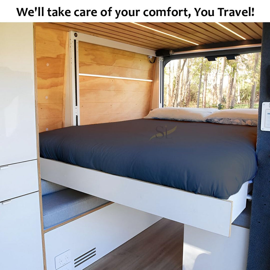 Microfiber RV Sheet Sets, 48x75 3/4 Full Bunk, Dark Grey Solid - Fits Mattresses up to 8 Inches Deep, 4 Piece RV Bed