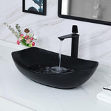 22" x 15.7'' Large Matte Black Oval Vessel Sink with Pop Up Drain,Bathroom Vessel Sinks,Bathroom Sinks Above