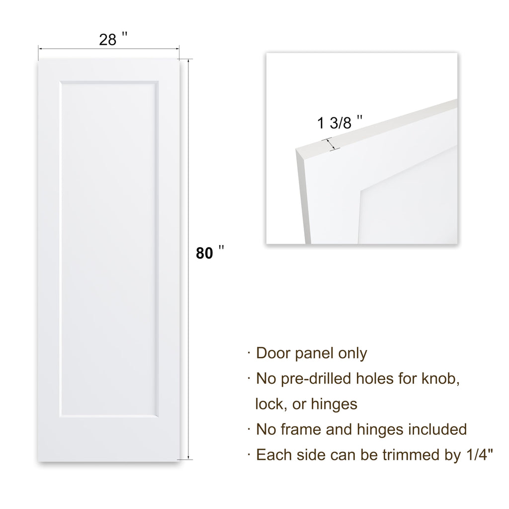 28x80 in 1-Panel White Primed Interior Door Panel