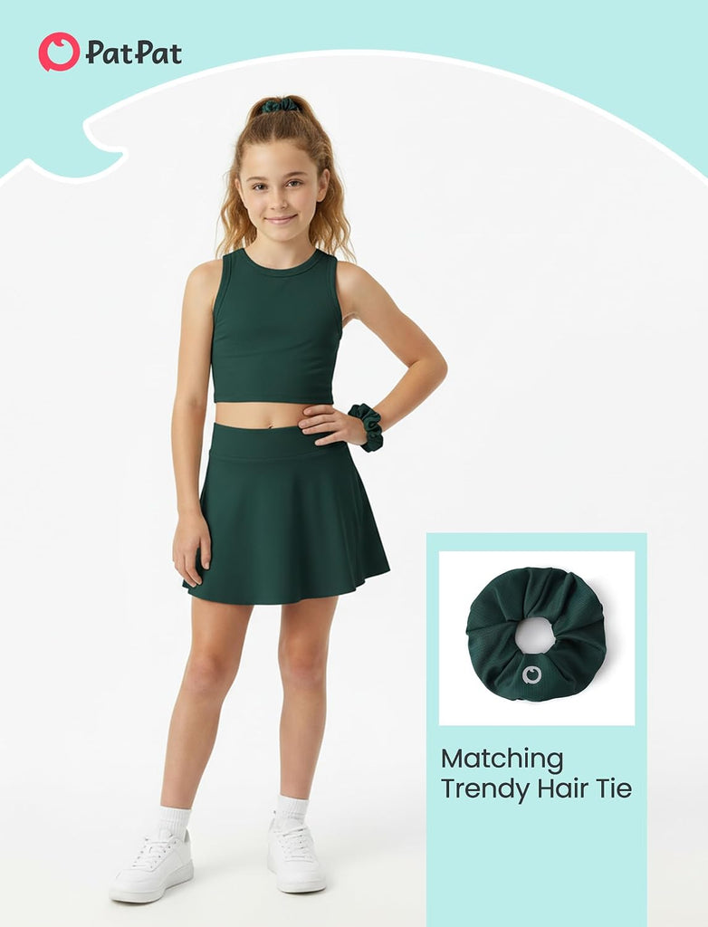 Girls Tennis Skirt Athletic Skort with Shorts & Pocket