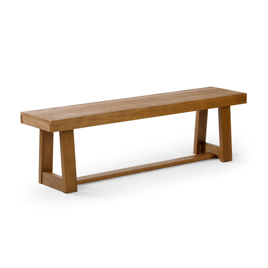 Classic Dining Bench, 60 Inch, Pecan Wirebrush