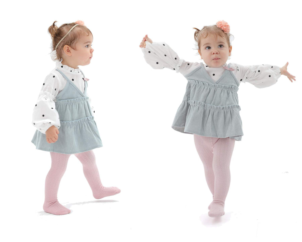Baby Tights Infant Girl Footed Leggings Black White Gray Pink