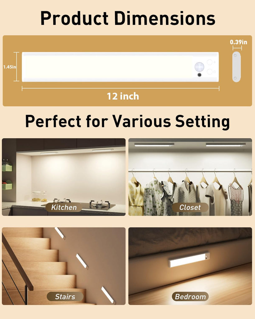Under Cabinet Lighting, 96-LED RGB Under Counter Lights, 6 Pack