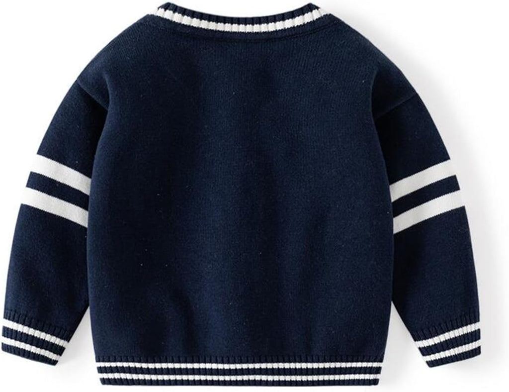 Boys Girls School Uniform Cardigan Sweater Soft Cotton V-Neck Soft Cotton Knit Outerwear