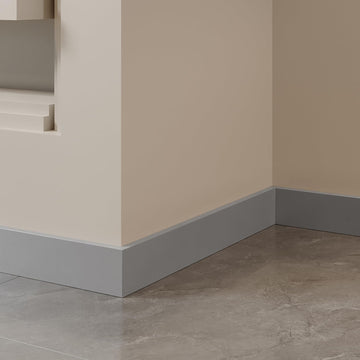 Peel and Stick Wall Baseboard Molding Trim 12-Pack of 39.5"x 3.2" Grey PVC Wall Base Moulding Trim Self Adhesive
