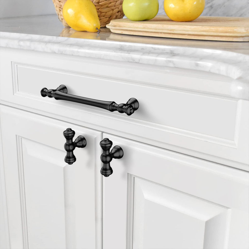 20 Pack Matte Black Kitchen Cabinet Knobs 2.1 Inch(53mm) Single Hole Cabinet Handles Dresser Knobs Drawer Knobs and