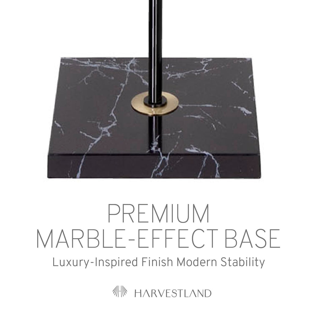 Floor lamp, 56" LED standing light 16W 3000K Modern Marble Lamp with 50, 000-Hour LED, Black & Brass standing lamp