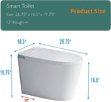 Luxury Intelligent Smart Toilet with Instant Warm Water Sprayer and Dryer, Auto Flush,Foot Sensor Operation