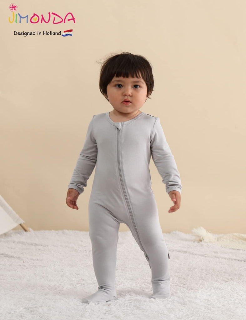 Bamboo Baby Pajamas,Unisex Boys Girls One-Piece Footies,Long Sleeve Sleepers Way Zip closure Romper