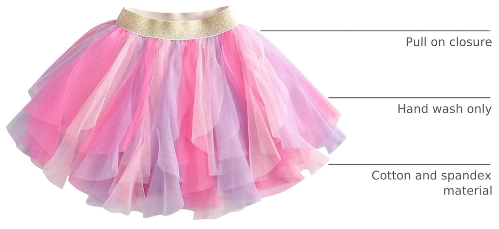 Girls Rainbow Flower Tulle Skirt Toddler Tutu Girls Clothes