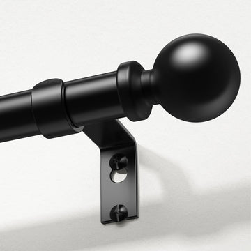 Curtain Rods 36-88 Inch, Black 1 Inch Adjustable Heavy Duty Curtain Rods for Windows, Decorative Modern Window
