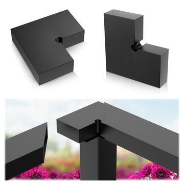 90° Corner Connector for L Shape 2.36" W x 1.18" H Black Handrail