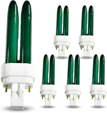 Double Tube Green Compact Fluorescent Light Bulb PL-C 2-Pin GX23-2 Base 13W 5000K Bright White
